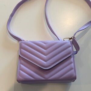 Lavender Quilted Crossbody Bag